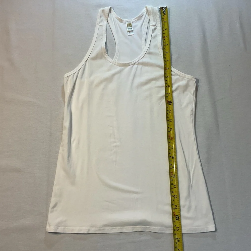 Royal Apparel Soft White‎ Bamboo Tank Top, Size Medium Durable Bright Gym Sport
